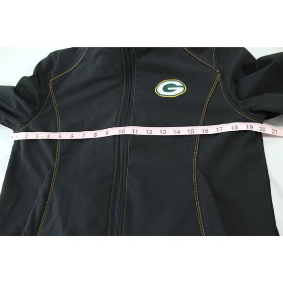 Green Bay Packers Women’s NFL Team Apparel Softshell Jacket Medium Black - Picture 12 of 13